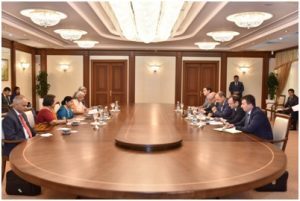 4 Aug,2018 Hon’ble External Affairs Minister Smt. Sushma Swaraj called on Hon’ble Prime Minister of Uzbekistan, H.E. Mr. Abdulla Aripov