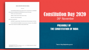 26 November, 2020 Officials of the Indian Embassy read the Preamble of the Indian Constitution to mark the Constitution Day 2020