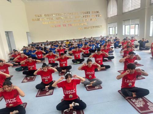 International Day of Yoga (IDY) session held on 30th April 2025 at the Denov Institute of Entrepreneurship and Pedagogy Yoga Club, Denov