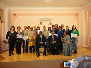 14 March, 2014 Yoga Graduation Day at Lal Bahadur Shastri Centre for Indian Culture, Tashkent.