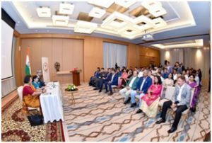 4 Aug, 2018 Hon’ble External Affairs Minister Smt. Sushma Swaraj interacting with Indian community in Tashkent