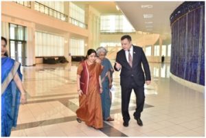 5 August 2018 Hon’ble External Affairs Minister Smt. Sushma Swaraj called on Hon?ble Speaker of Legislative Chamber of Oliy Majlis (Parliament), H.E. Mr. Nurdinjon Ismailov