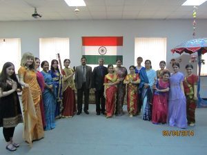 Group photos of participants in the Cultural Week; with H.E. Mr. A Gitesh Sarma, Ambassador of India and his wife Mrs. Ratnamala Sarma
