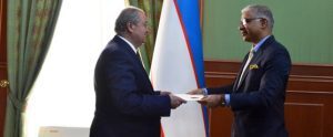 22 August, 2019 Ambassador Santosh Jha called on the Minister of Foreign Affairs of Uzbekistan H.E. Mr. Abdulaziz Kamilov and presented copies of his Credentials