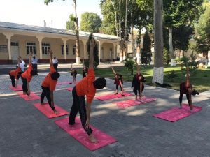 13 June, 2020 Yoga Session at Kokand Fortress and Kokand Institute of Pedagogy
