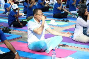 The 10th International Day of Yoga was celebrated at Central Park, Tashkent with great enthusiasm on June 21, 2024. H.E. Mr. Adkham Ikramov Sports Minister of Uzbekistan joined yoga enthusiasts to practice Yoga