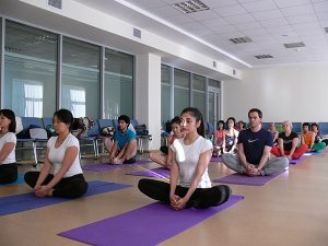 18 June, 2015 Yoga Demo at Westminster International University, Tashkent
