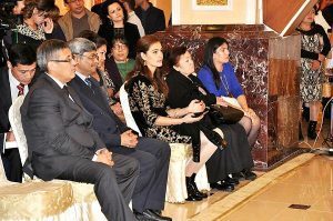 14 October, 2016 H.E. Mr. Vinod Kumar, Ambassador of India and Chief Guest H.E. Mr. Majidov Inomjon, First Deputy Minister of Higher and Secondary Specialized Education of the Republic of Uzbekistan watching the presentations by ITEC alumni on the occasion of ITEC Day 2016