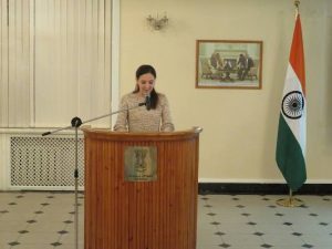 26 November, 2016 Ms Dilafruz Isomova, student of Tashkent State Institute of Oriental Studies spoke on Dr. B.R. Ambedkar